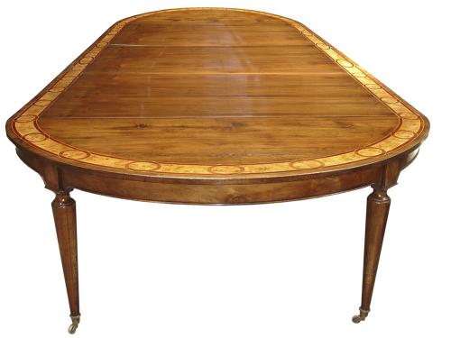 An Italian Expanding Walnut and Parquetry Dining Table No. 3107