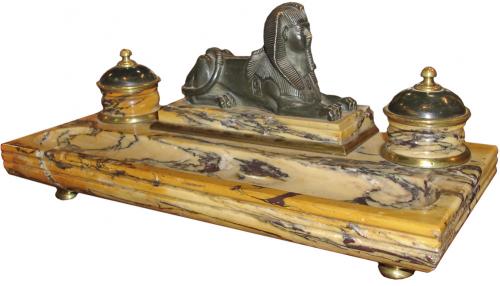 An Early 19th Century Italian Siena Marble Inkwell No. 3226