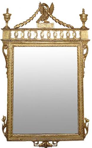 A Late 18th Century Italian Neoclassical Giltwood Mirror No. 3236