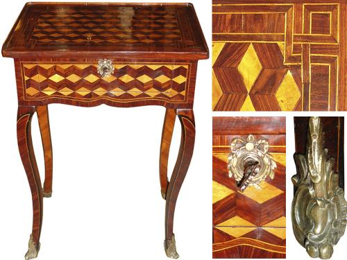 A Mid 18th Century Louis XV Transitional Parquetry Side Table No. 3263