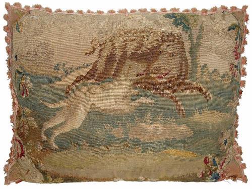 An 18th Century Beauvais Tapestry Fragment Cushion No. 2954