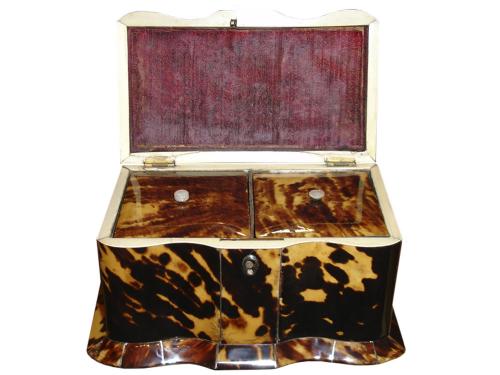 An English Regency Tortoiseshell Tea Caddy No. 3316