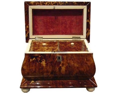 A 19th Century Regency Tortoiseshell Tea Caddy No. 3319