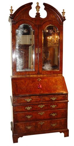 A Handsome 18th Century Burl Walnut Queen Anne Secretaire No. 2434