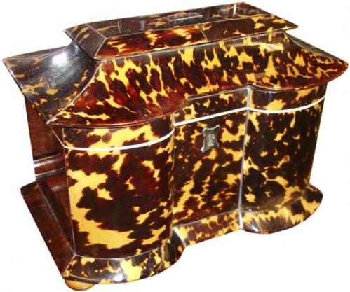 A 19th Century English Tortoiseshell Tea Caddy No. 3374