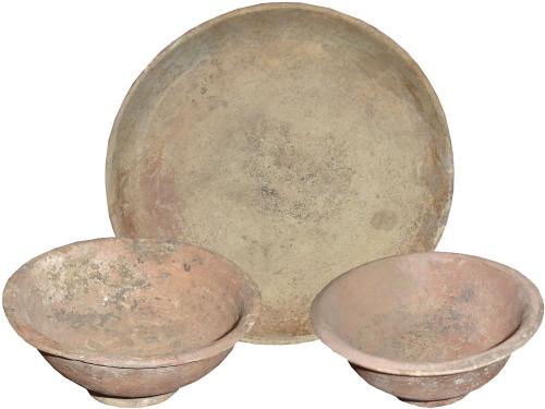 A Set of Two Etruscan Terracotta Bowls and a Plate No. 3382