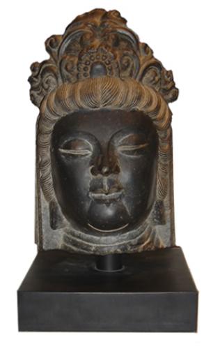 An 18th Century Siamese Stone Buddha Head No. 3410