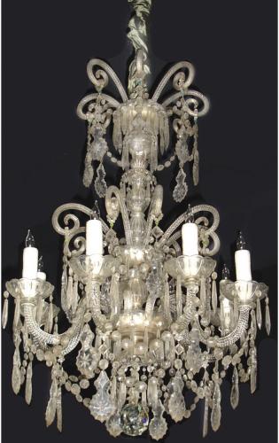 An 8-Light 19th Century Italian Cut Crystal Chandelier No. 3418