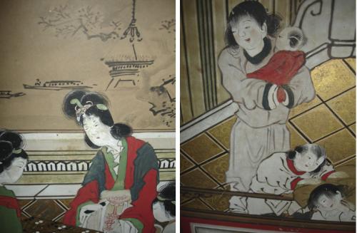 An Edo Period 18th Century Six-Paneled Japanese Lacquered Screen No. 3425