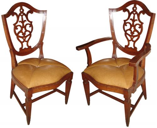 A Rare Set of Twelve 18th Century Italian Walnut Dining Chairs No. 3477