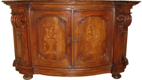 A Late 18th Century Bombé Italian Marquetry Credenza No. 3511