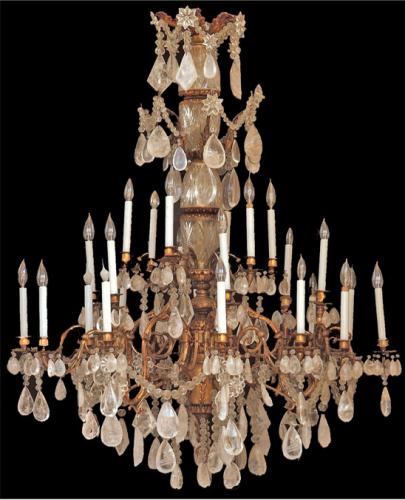 A 19th Century Italian 24-Light Gilt Bronze and Rock Crystal Chandelier No. 3487