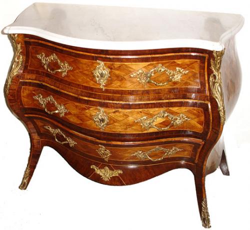 A Rare 18th Century Italian Louis XV Arbalette Bombé Commode No. 2241