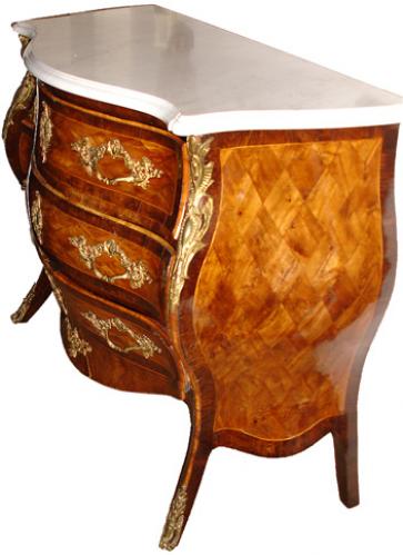 A Rare 18th Century Italian Louis XV Arbalette Bombé Commode No. 2241