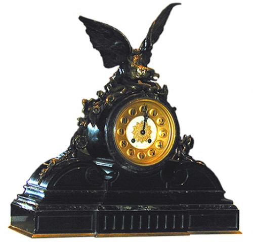 A Black Marble and Bronze Clock No. 1647