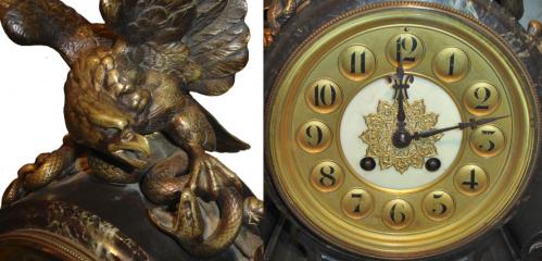 A Black Marble and Bronze Clock No. 1647