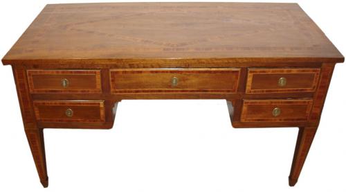 An 18th Century Italian Louis XVI Parquetry Walnut Desk No. 3532
