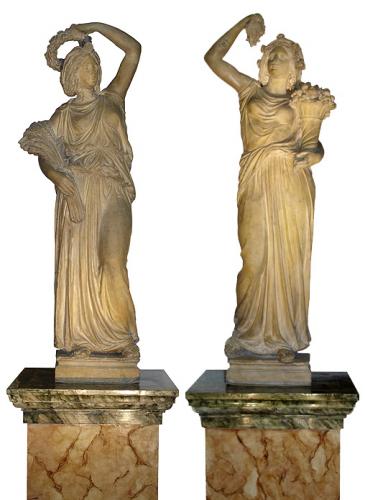 A Pair of Late 18th Century Terracotta Florentine Statues No. 3571