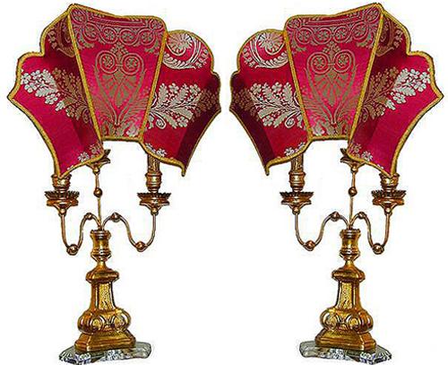 A Pair of 18th Century Italian Three-Armed Candlelabra Lamps No. 2096
