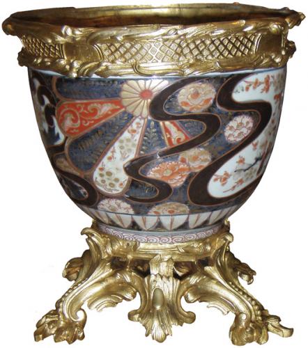 A 19th Century French Napoleon III Ormolu-Mounted Japanese Export Imari Porcelain Jardinière No. 3586