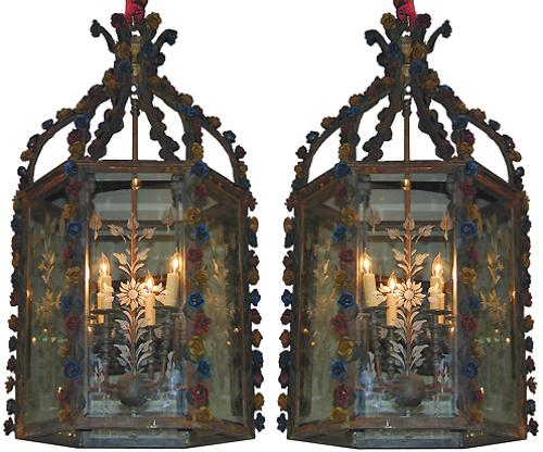 A Pair of 19th Century Spanish Wrought Iron Lanterns No. 1865