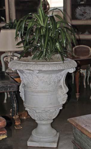 A Pair of Monumental Italian 19th Century White Carrara Marble Borghese Urns 3448