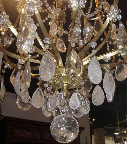 A Magnificent 19th Century Twelve-Light Rock Crystal Italian Chandelier No. 3622