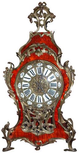A Magnificent 19th Century Louis XV Red Tortoiseshell and Ormolu Clock No. 2751