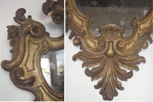 A Pair of 18th Century Florentine Baroque Giltwood Mirrors No. 3635