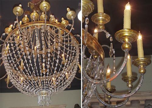 A Late 18th Century Italian Neoclassical Crystal and Gilt Metal 40-Light Chandelier No. 3657