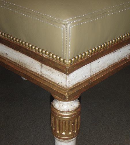 A Set of Four 19th Century Polychrome and Parcel-Gilt Neoclassical Benches No. 3660