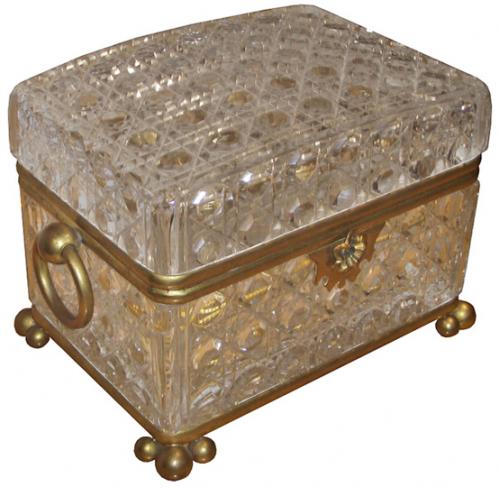 A 19th Century Cut Crystal Parfum Box No. 3727
