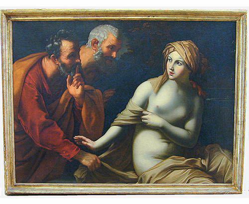 A Splendid 17th Century Italian Oil on Canvas of Susannah and the Elders No. 2360