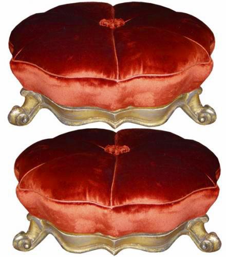 A Pair 19th Century Italian Giltwood Foot Stools No. 3760