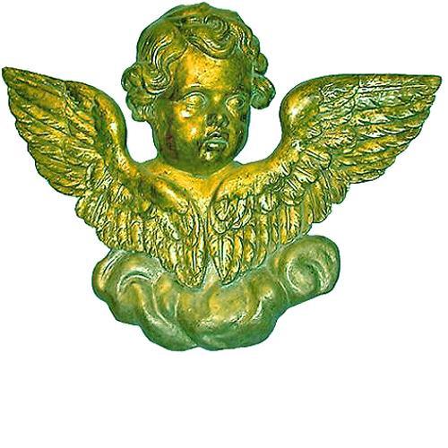 A Splendid Pair of 19th Century Italian Carved Winged Silver Gilt Putti Architectural Appliqués No. 26