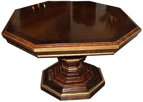 A 19th Century English Regency Rosewood and Parcel-Gilt Octagonal Center Table No. 2574