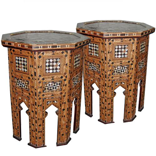 A Pair of 19th Century Moorish Levantine Octagonal Side Tables No. 3874