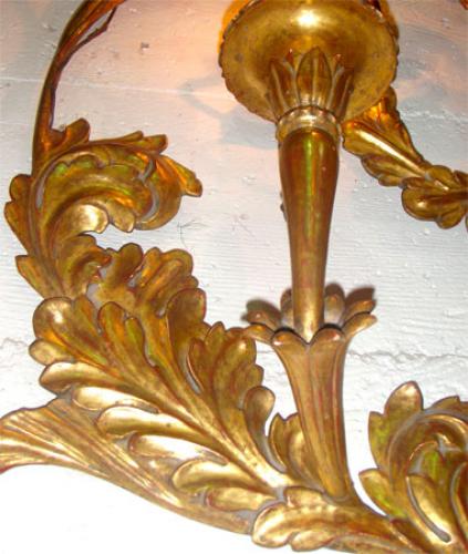 A Dramatic Pair of Gilded Carved Wood and Metal Wall Appliqués No. 3886