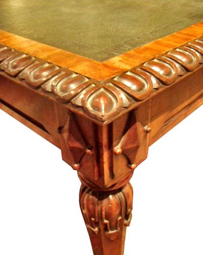 A 19th Century Irish Carved Mahogany Partners Desk No. 3895 A 19th Century Irish Carved Mahogany Partners Desk No. 3895