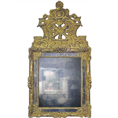 An 18th Century French Transitional Louis XV Giltwood Mirror No. 3818