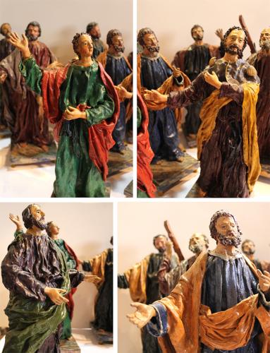 A Grouping of Nine 18th Century Florentine Polychromed Papier-Mâché Apostle Statues No. 3925