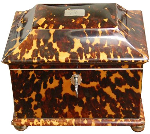 A 19th Century English Tortoiseshell Tea Caddy No. 3941