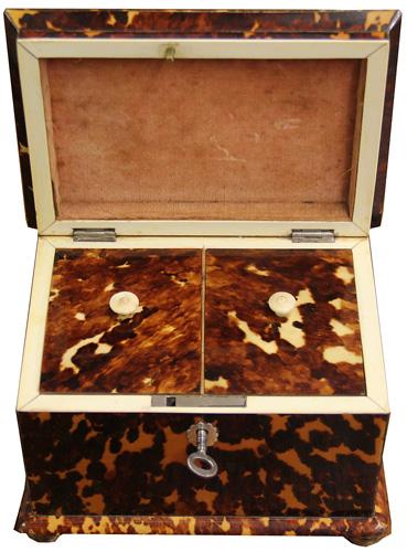 A 19th Century English Tortoiseshell Tea Caddy No. 3941