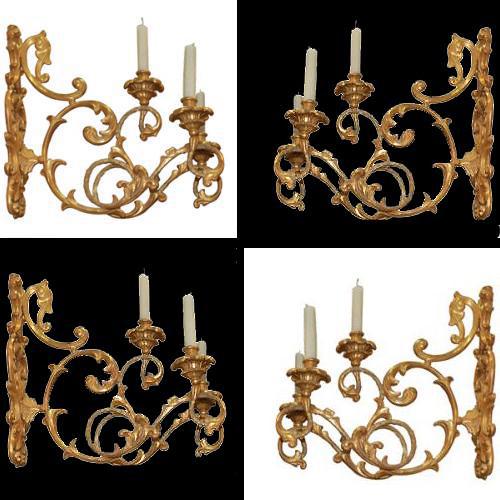 A Set of Four 18th Century Italian Giltwood Appliqués No. 3935