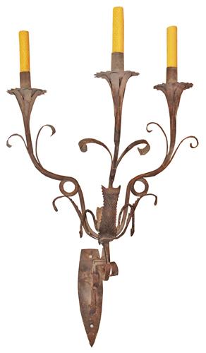 A Set of Three Italian Wrought Iron Sconces No. 1277