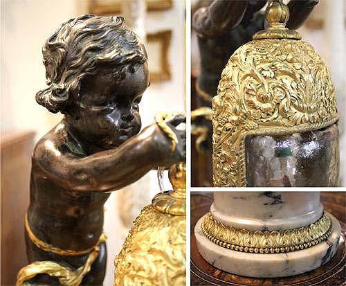A Charming Early 19th Century Italian Bronze Statue Lamp No. 4003