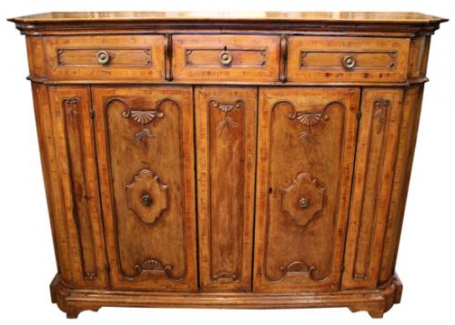 An 18th Century Baroque Tuscan Walnut Credenza No. 4020