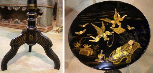 A 19th Century English Regency Chinoiserie Lacquer Side Table No. 4050
