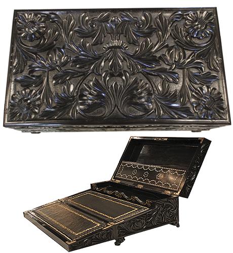 A 19th Century Anglo-Indian Solid Ebony Lap Desk No. 4091