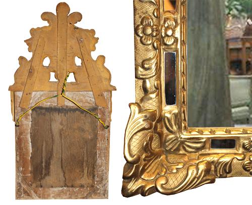 A Diminutive 18th Century Transitional Régence-Louis XV Giltwood Mirror No. 4124